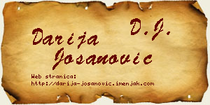 Darija Jošanović vizit kartica
